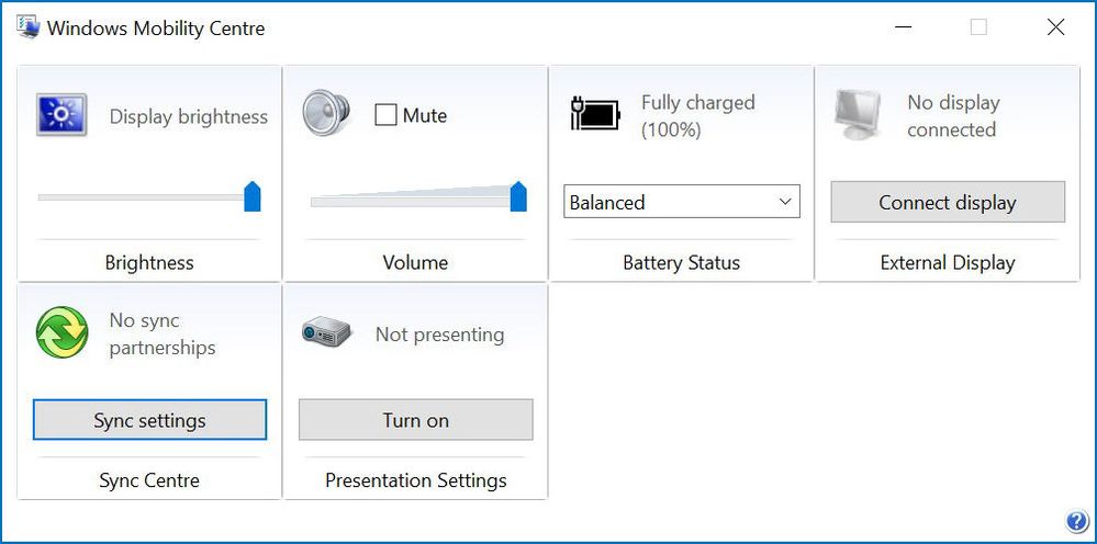 Windows 21H1 Mobility Centre (not Customized by Dell).jpg