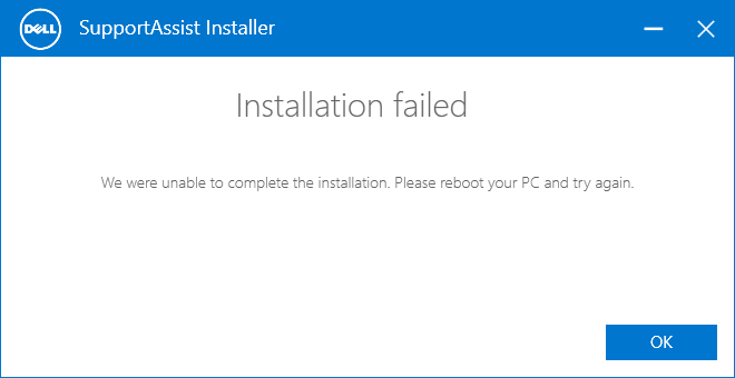 SupportAssist Failed Installation.png