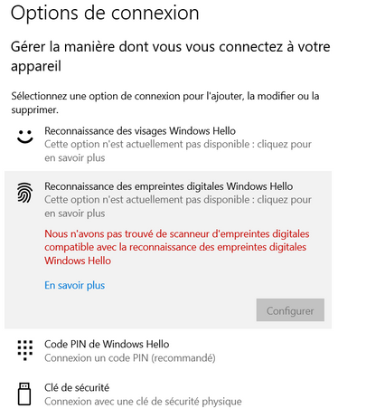 scanner d’empreinte Introuvable