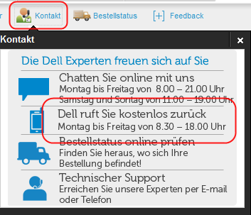 www.dell.de / Privatanwender / Support / Services / Dell Service Überblick / Kontakt