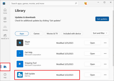 Microsoft Store Library Dell Update and Snipping Tool Updated EDITED 27 Mar 2023.png