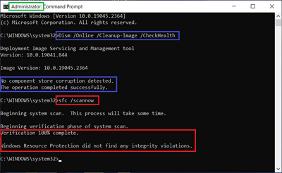 Win 10 Pro v22H2 Command Prompt DISM CheckHealth SFC No Issues Found 09 Jan 2023.png