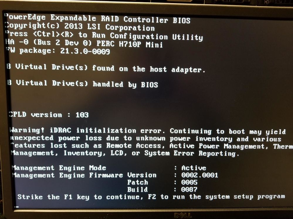 Server Restart Stuck on Strike the F1 Key to Continue - Windows