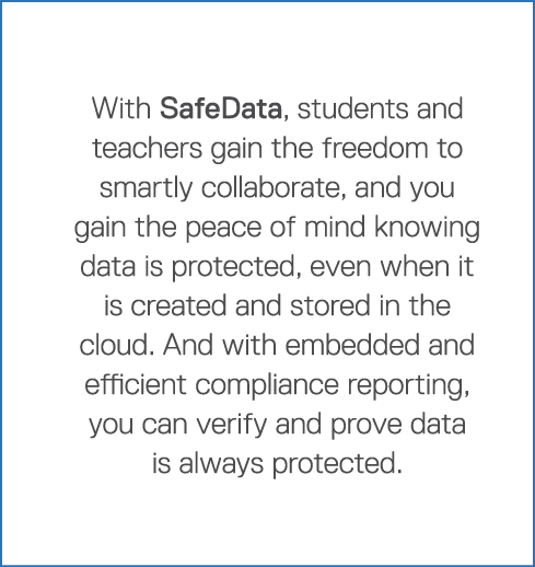 With SafeData, students and teachers gain the freedom to smartly collaborate, and you gain the peace of mind knowing    