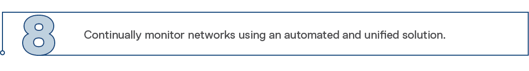 8,Continually monitor networks using an automated and unified solution