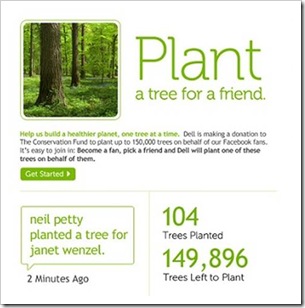Dell Plant a Tree for a friend in Facebook