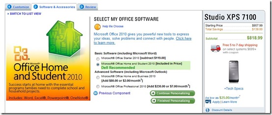 Office 2010 on Dell.com
