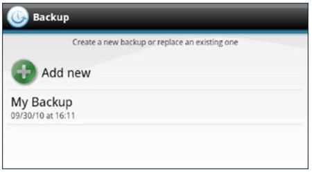 Dell Streak - Backup Complete