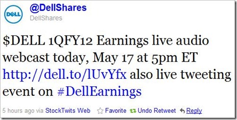 DellShares Q1FY12 #DellEarnings tweet