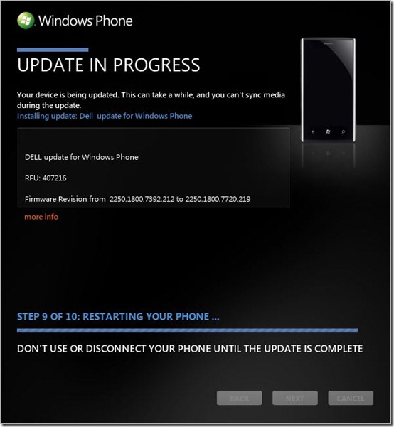 Windows Phone 7.5 (Mango) update screen #7