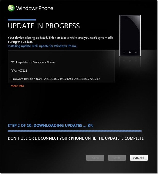 Windows Phone 7.5 (Mango) update screen #2