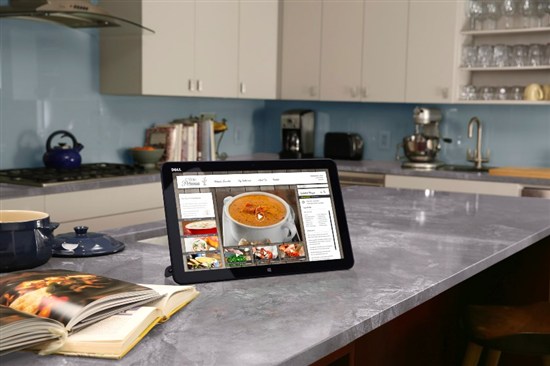 Dell XPS 18 portable AIO in the kitchen