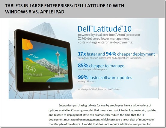 Tablets in Large Enterprise - Dell Latitude 10 vs. Apple iPad