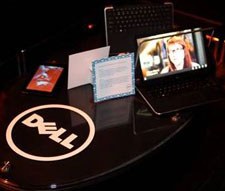 Dell laptop display at Grammy party