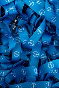blue badge lanyards from Dell World conference