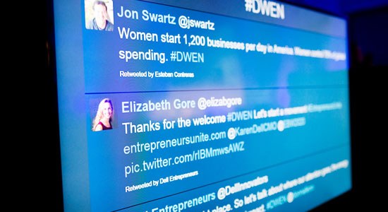 Tweets from 2015  Dell Women’s Entrepreneur Network (DWEN) discussing EntrepreneursUNite