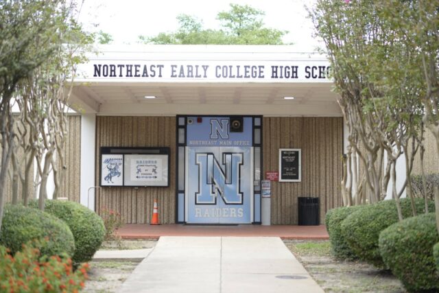 Entrance to the Northeast Early College Highschool photo.