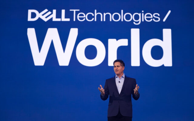 Michael Dell speaking at Day One keynote of Dell Technologies World 2022 in Las Vegas.
