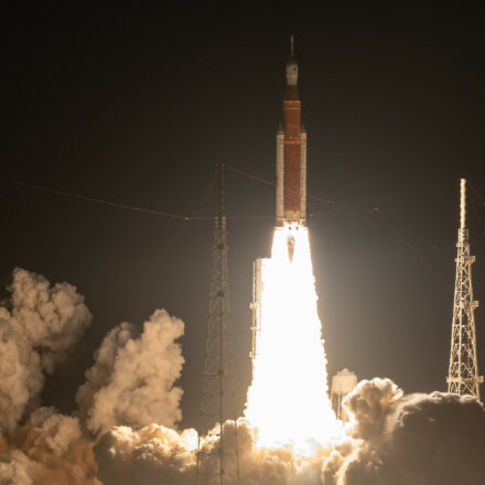 NASA's Artemis I mission launches at 1:47 am ET, on November 16, 2022 from Launch Complex 39B at NASA’s Kennedy Space Center in Florida. Photograph courtesy of NASA/Keegan Barber.