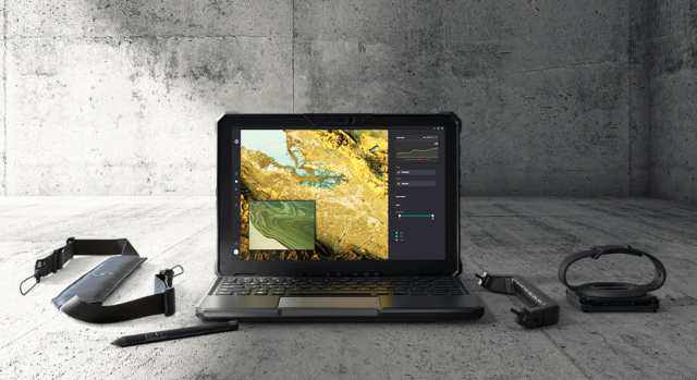 Dell Latitude 7230 Rugged Extreme Tablet with accessories.