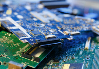 Electronic components being prepared for responsible recycling.