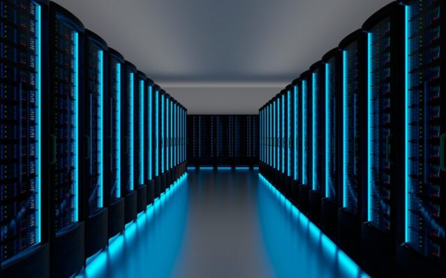 Futuristic Data Center Server Room