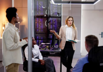 Business People Group In Office. Workplace Meeting