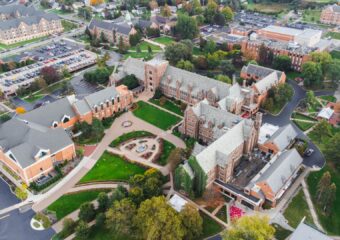 Mercyhurst university aerial for a blog about higher education cybersecurity resilience